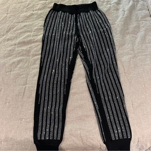 Rhinestone black joggers from Akira